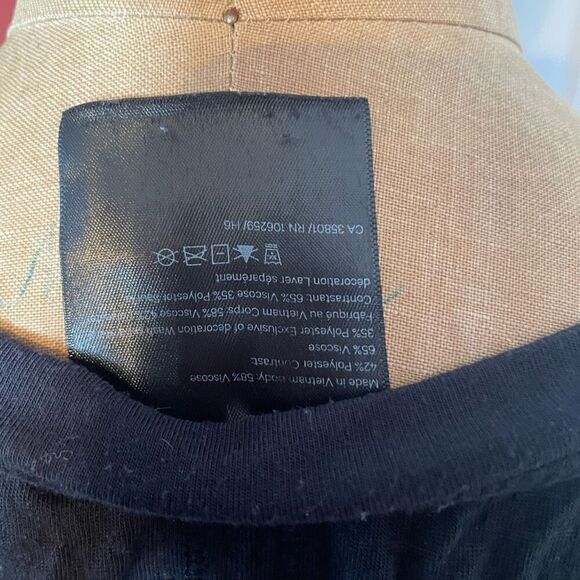 H&M | black long sleeve semi sheer top XL - Picture 6 of 7